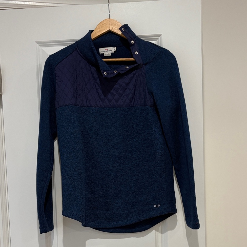 Vineyard Vines Dark Blue Quilted Pullover